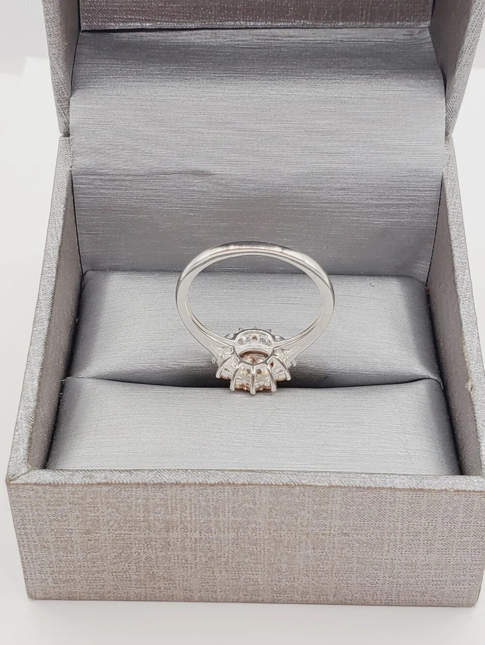 Sparkling Peach Halo Ring — Womens Jewelry